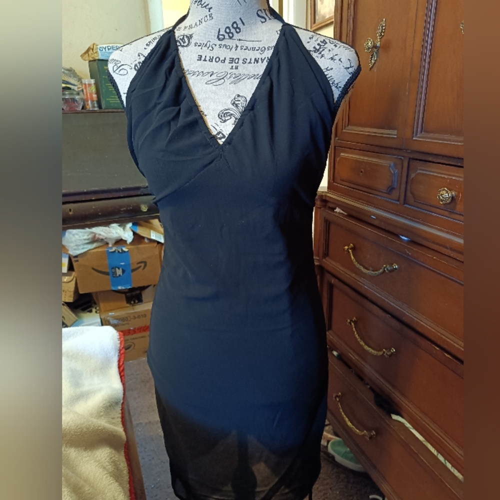 Women New Navy Halter Dress By Vine Tree Size S